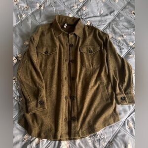 NWOT Zenana Outfitters Olive Button Down Shirt